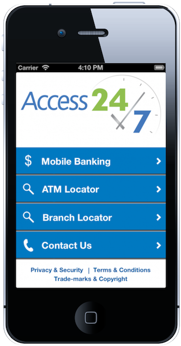 Access Credit Union Homescreen
