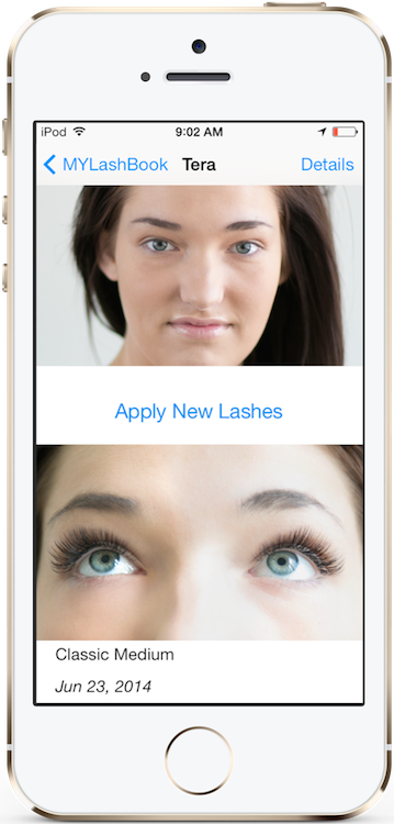 MYLashBook - Eyelash Technician App - Before and After photos of client
