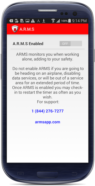 ARMS -Arms Reach Monitoring System - Enable Screen