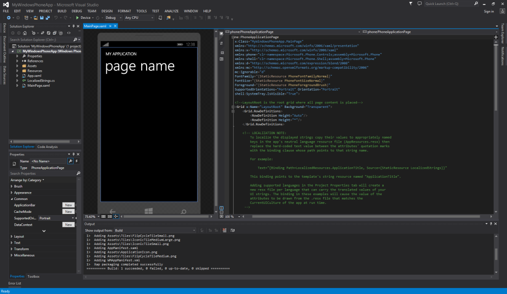 One IDE to Rule Them All - Visual Studio Community Windows Phone XAML Editor 