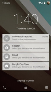 Android L Notification Lock Screen