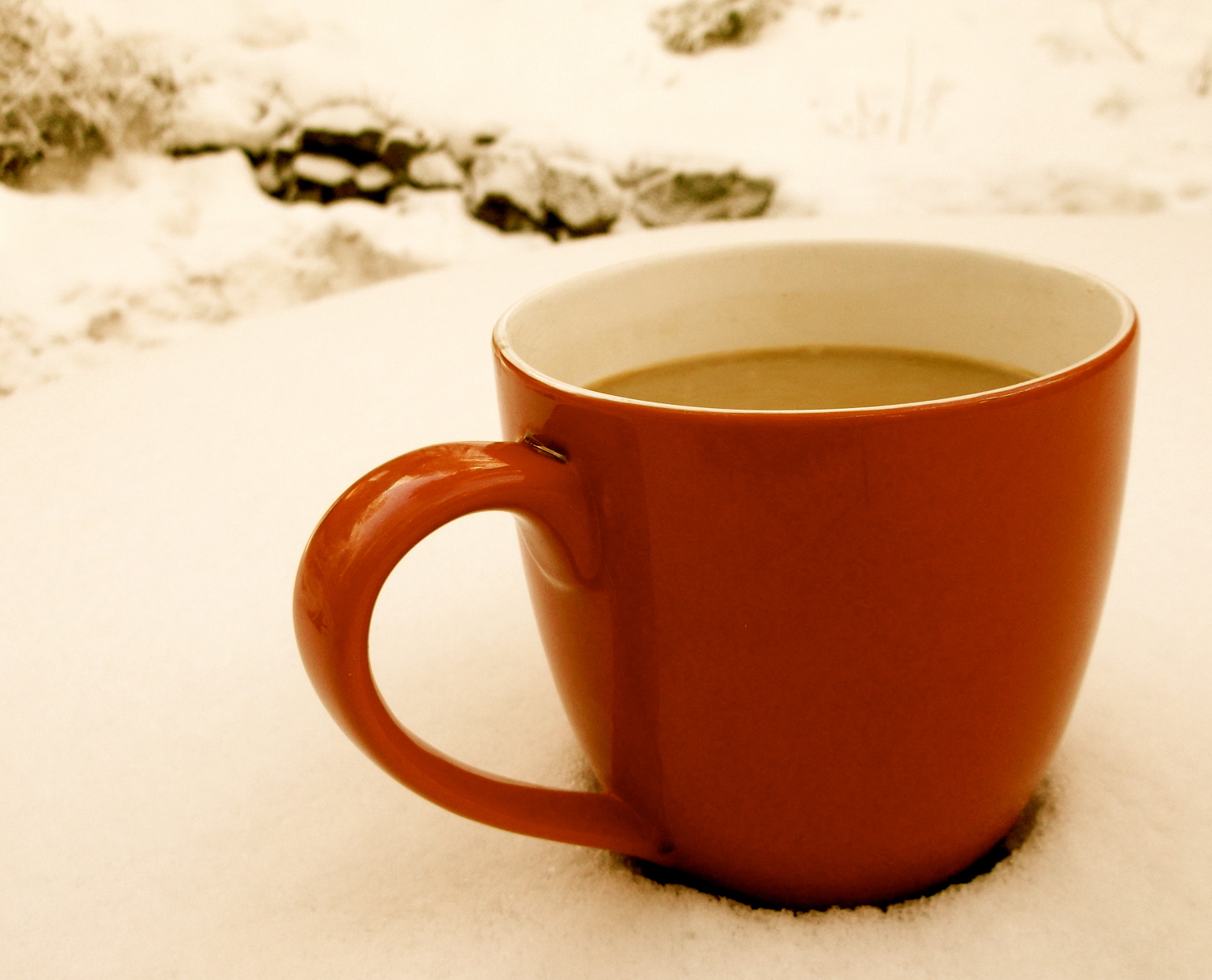 Apps to Help You Get Ready for the Holidays - Red mug in snow