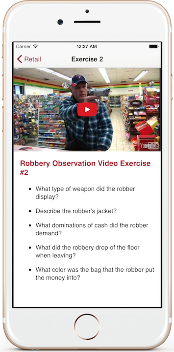 Robbery Training Observation Video from App