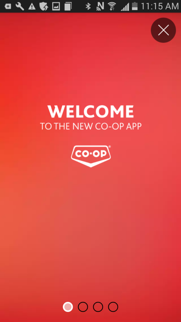 Coop App Homescreen